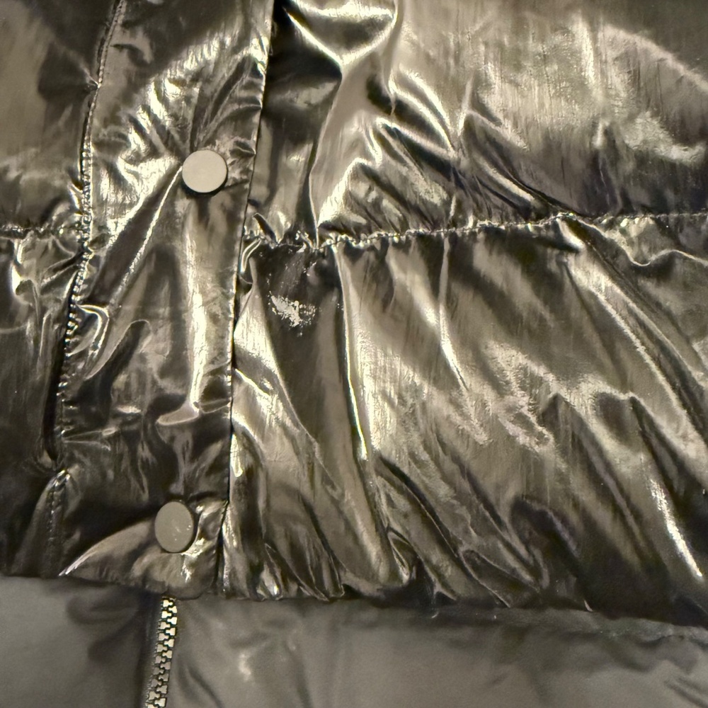 Athleta X Allyson Felix Womens Black Down LEGEND DOWNTOWN METALLIC JACKET Medium - Picture 13 of 15